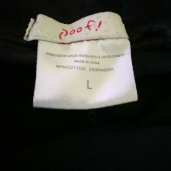 Poof! Leggings Black Capri Length With Cutout Bottom High Waisted Size Large - Picture 8 of 9